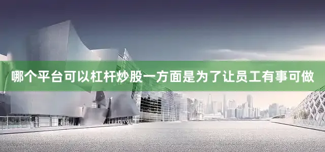 哪个平台可以杠杆炒股一方面是为了让员工有事可做